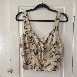 Floral Print Tie-Front Tank Top